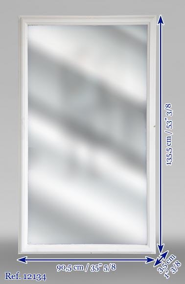 Trumeau simple en bois peint en blanc  Trumeau simple en bois peint en blanc -4