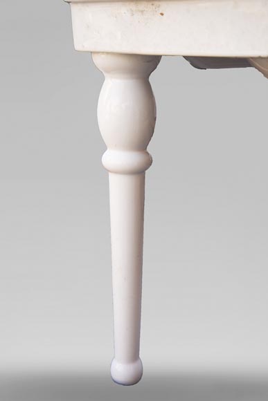 Lavabo en faïence à deux pieds Lavabo en faïence à deux pieds-4