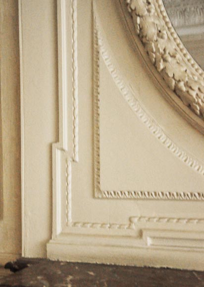 Trumeau ancien de style Louis XVI au miroir ovale Trumeau ancien de style Louis XVI au miroir ovale-4