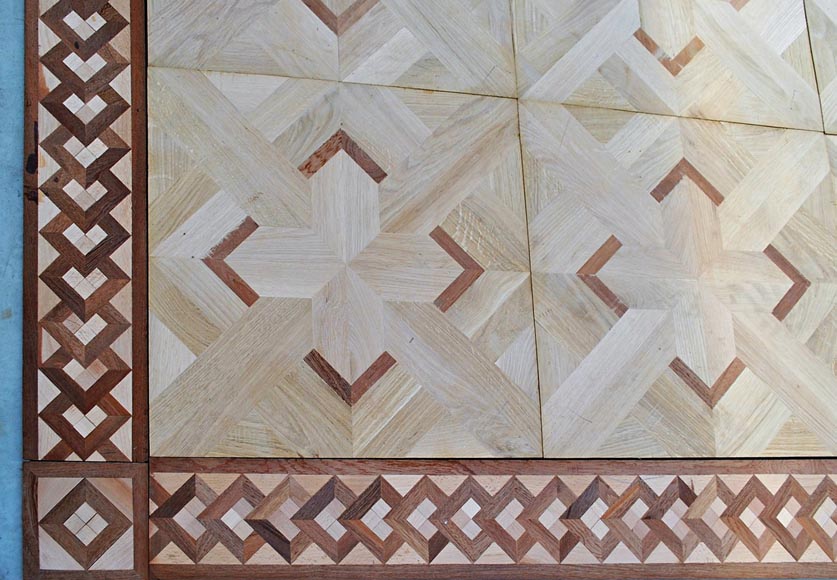 Beau parquet ancien en chêne et acajou d'une surface de 15 m2 Beau parquet ancien en chêne et acajou d'une surface de 15 m2-2