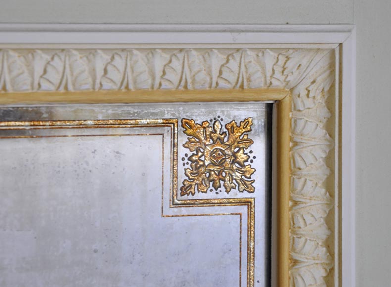 Paire de portes de style Louis XVI en bois, stuc et miroir, vers 1970 Paire de portes de style Louis XVI en bois, stuc et miroir, vers 1970-8