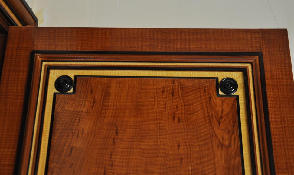 Paire de portes en trompe l'oeil de bois de style Art Déco, fin du XXe siècle  Paire de portes en trompe l'oeil de bois de style Art Déco, fin du XXe siècle -5