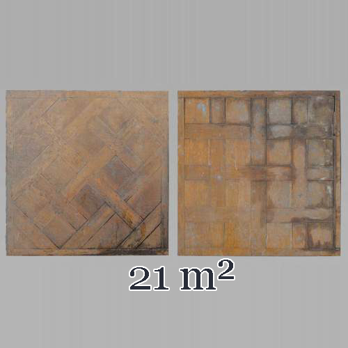 Lot de parquet Versailles et Chantilly, environ 21 mètres carrés,  en chêne du XVIIIe siècle