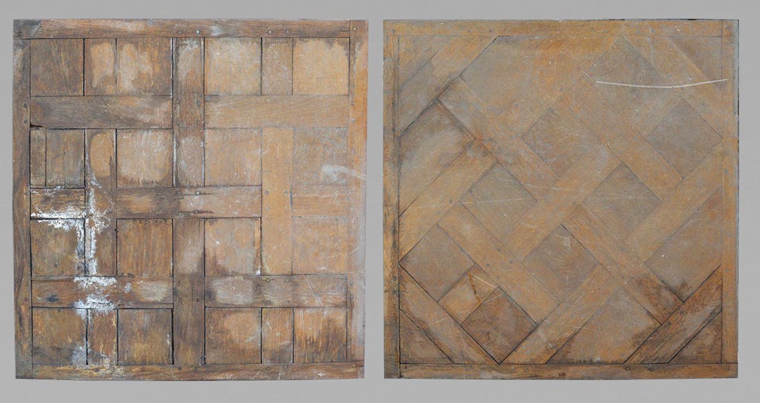 Lot de parquet Versailles et Chantilly, environ 21 mètres carrés,  en chêne du XVIIIe siècle Lot de parquet Versailles et Chantilly, environ 21 mètres carrés,  en chêne du XVIIIe siècle-0
