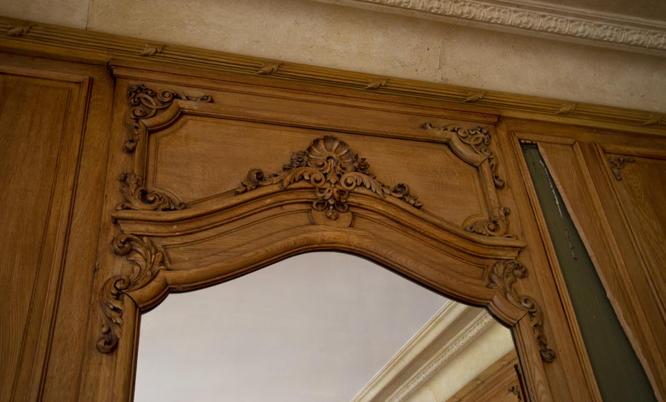 Pièce de boiserie de style Louis XV avec sa cheminée en pierre et un tableau peint par Paul Tavernier Pièce de boiserie de style Louis XV avec sa cheminée en pierre et un tableau peint par Paul Tavernier-12