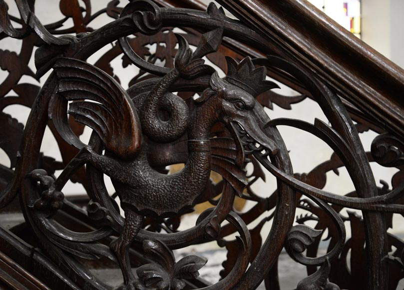 Chaire à prêcher de style Néo-Gothique en chêne Chaire à prêcher de style Néo-Gothique en chêne-6