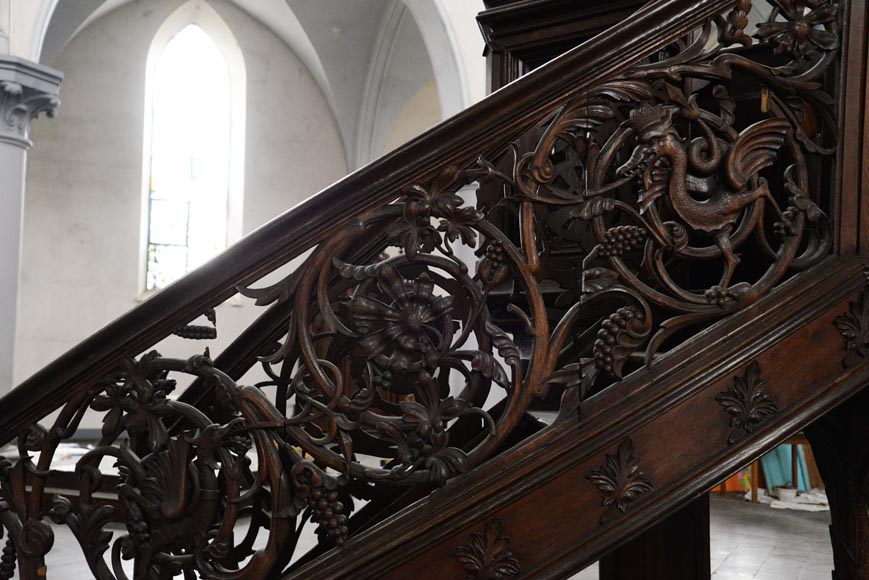 Chaire à prêcher de style Néo-Gothique en chêne Chaire à prêcher de style Néo-Gothique en chêne-10