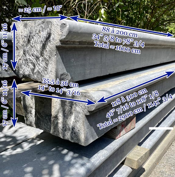 Lot de marches en marbre noir fin Lot de marches en marbre noir fin-8