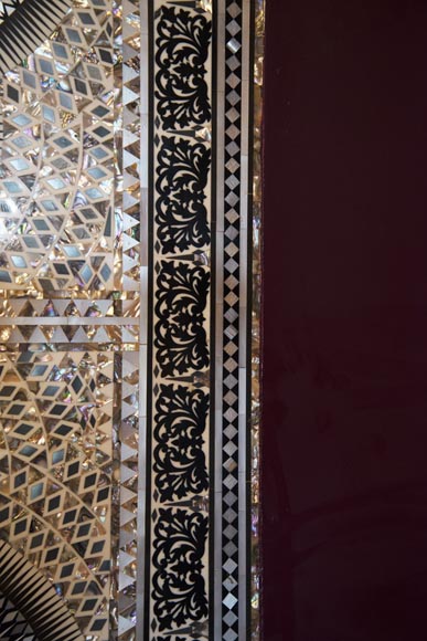 Paire de double-portes coulissantes laquées à décor de nacre Paire de double-portes coulissantes laquées à décor de nacre-4