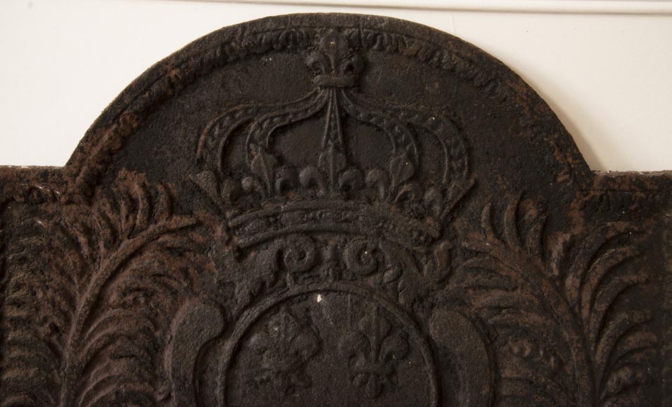 Plaque de cheminée ancienne aux Armes de France du XIXe siècle Plaque de cheminée ancienne aux Armes de France du XIXe siècle-1