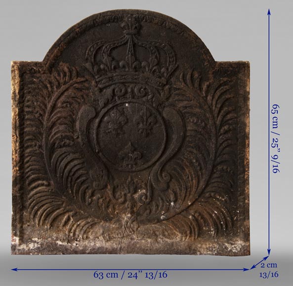 Plaque de cheminée ancienne aux Armes de France du XIXe siècle Plaque de cheminée ancienne aux Armes de France du XIXe siècle-5
