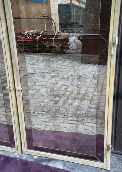 Paire de portes double-face en fer forgé et fond de miroir Paire de portes double-face en fer forgé et fond de miroir-12