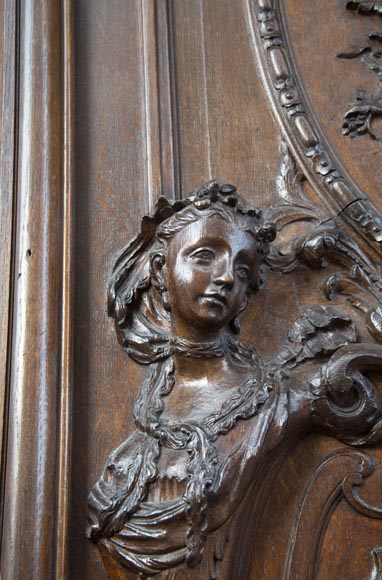 Important ensemble de panneaux de boiserie en chêne sculpté fin du XIXe siècle Important ensemble de panneaux de boiserie en chêne sculpté fin du XIXe siècle-4