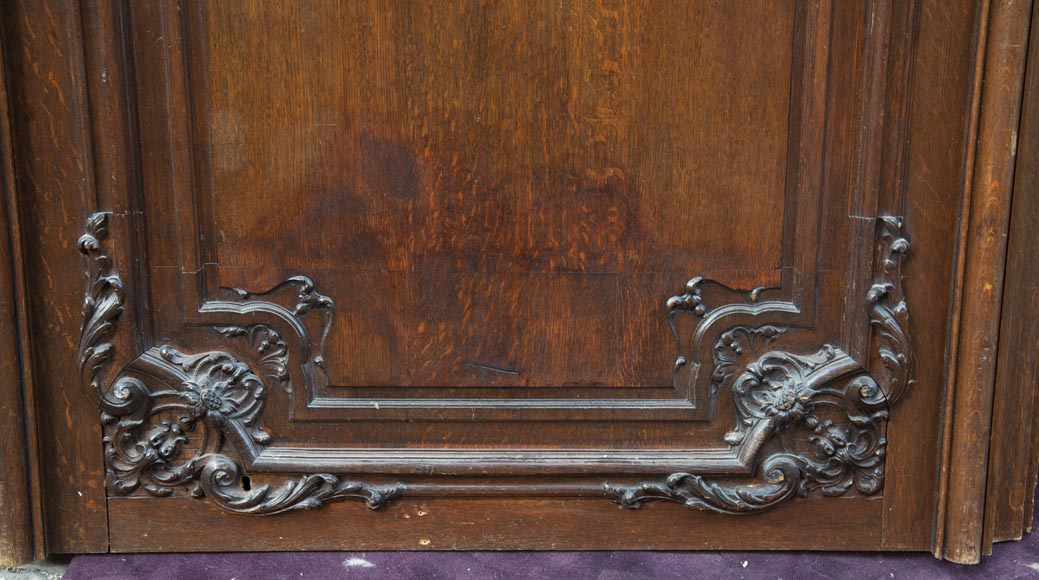 Important ensemble de panneaux de boiserie en chêne sculpté fin du XIXe siècle Important ensemble de panneaux de boiserie en chêne sculpté fin du XIXe siècle-7
