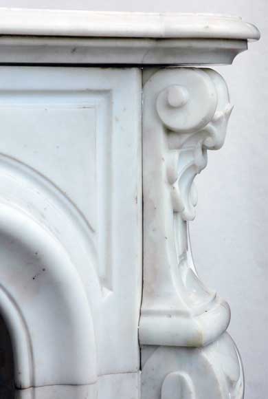 Cheminée Louis XV en marbre blanc Cheminée Louis XV en marbre blanc-5