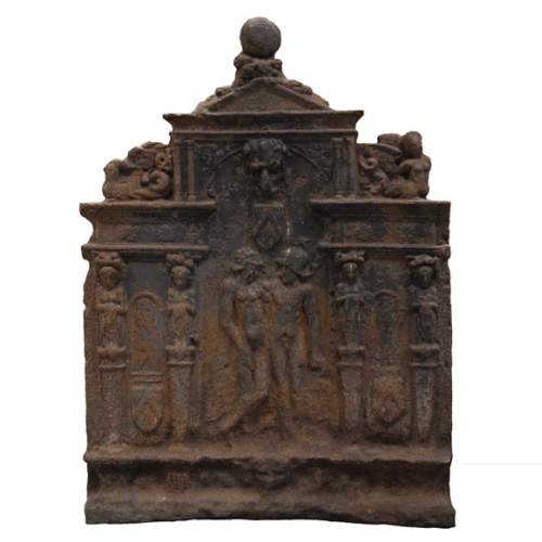 Importante plaque de cheminée manieriste aux armes de Germain du val