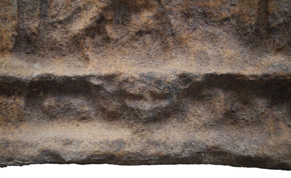 Importante plaque de cheminée manieriste aux armes de Germain du val Importante plaque de cheminée manieriste aux armes de Germain du val-7