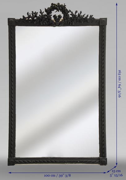 Trumeau de style Louis XVI sculpté d'une belle couronne de fleurs Trumeau de style Louis XVI sculpté d'une belle couronne de fleurs-5