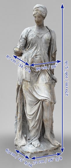 École française,Très grande sculpture en pierre d’une allégorie féminine, Fin du XVIIIe siècle École française,Très grande sculpture en pierre d’une allégorie féminine, Fin du XVIIIe siècle-15
