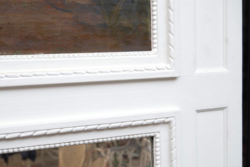 Trumeau ancien peint orné d'une huile sur toile représentant une scène galante Trumeau ancien peint orné d'une huile sur toile représentant une scène galante-5