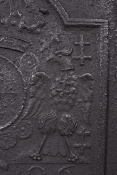 Plaque de cheminée en frontaux armes de Lorraine, datée 1706 Plaque de cheminée en frontaux armes de Lorraine, datée 1706-1