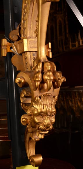 Eugène Piat (attr. à), Lanterne murale en bronze doré Eugène Piat (attr. à), Lanterne murale en bronze doré-7