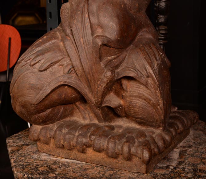 Statue en fonte formant fontaine d'un enfant au coquillage Statue en fonte formant fontaine d'un enfant au coquillage-5