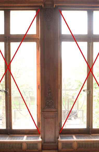 Boiserie en chêne sculpté style transition, 18è et 19è siècle. Boiserie en chêne sculpté style transition, 18è et 19è siècle.-17