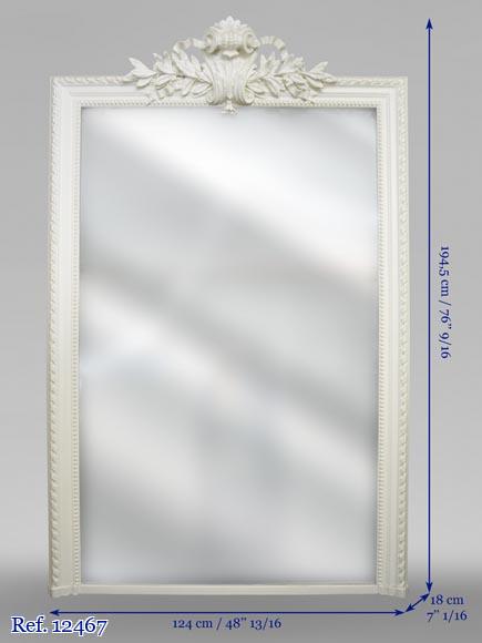 Trumeau ancien de style Louis XVI sculpté de branches de laurier Trumeau ancien de style Louis XVI sculpté de branches de laurier-6