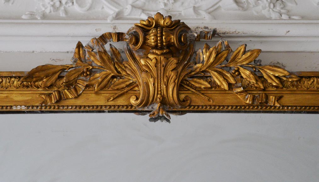 Trumeau ancien de style Louis XVI peinture dorée Trumeau ancien de style Louis XVI peinture dorée-1