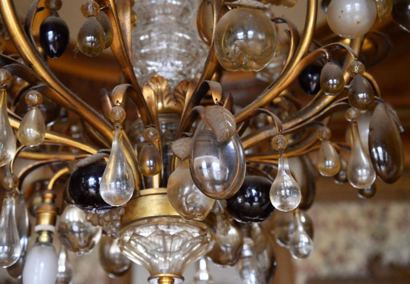 BACCARAT - Lustre ancien de style Napoléon III aux cristaux colorés BACCARAT - Lustre ancien de style Napoléon III aux cristaux colorés-6