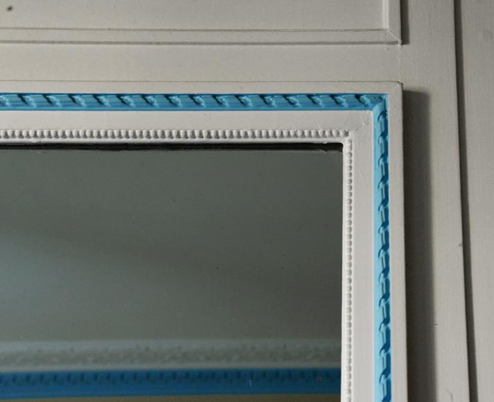 Trumeau ancien de style Louis XVI peint à décor d'une couronne de fleurs Trumeau ancien de style Louis XVI peint à décor d'une couronne de fleurs-4