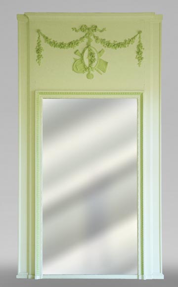 Trumeau ancien de style Louis XVI aux instruments de musique Trumeau ancien de style Louis XVI aux instruments de musique-0