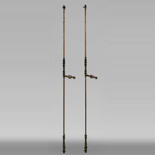 Paire de crémones en bronze signées « ST BRICARD », milieu du XIXe siècle