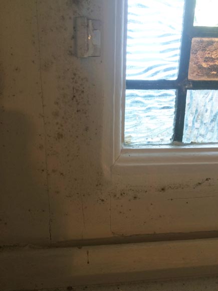 Petite fenêtre en vitrail motif Art Déco, vers 1940 Petite fenêtre en vitrail motif Art Déco, vers 1940-5