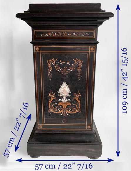 Charles Hunsinger (attribuée à), Belle sellette de présentation à décor de marqueterie, vers 1870-1880 Charles Hunsinger (attribuée à), Belle sellette de présentation à décor de marqueterie, vers 1870-1880-15