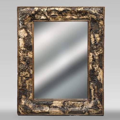 Miroir rectangulaire à cadre en bois de chêne brut