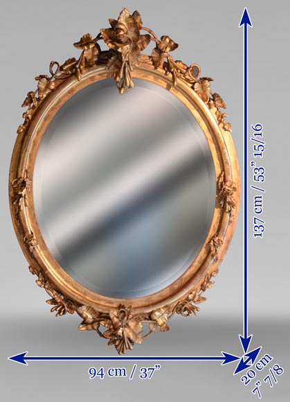 Miroir biseauté Napoléon III, seconde moitié du XIXe siècle  Miroir biseauté Napoléon III, seconde moitié du XIXe siècle -8