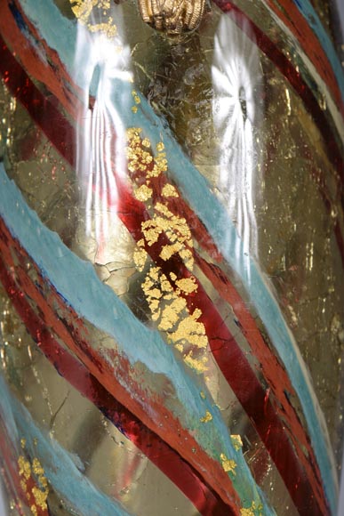 Ernest LEVEILLE - Exceptionnel vase en verre craquelé à décor intercalaire polychrome et doré sur monture en bronze doré, vers 1890 Ernest LEVEILLE - Exceptionnel vase en verre craquelé à décor intercalaire polychrome et doré sur monture en bronze doré, vers 1890-9