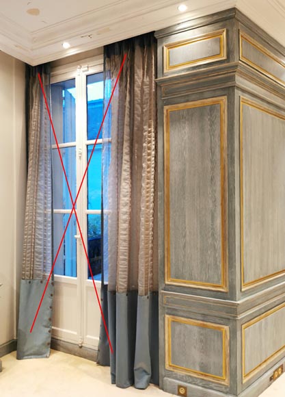 Pièce de boiserie à décor de bibliothèque en trompe l’oeil, fin du XXe siècle Pièce de boiserie à décor de bibliothèque en trompe l’oeil, fin du XXe siècle-11