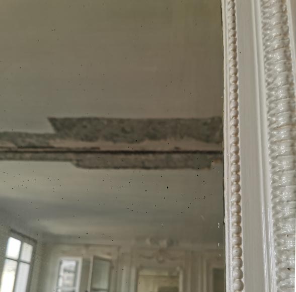 Trumeau de style Louis XVI en bois et stuc peint aux guirlandes de fleurs Trumeau de style Louis XVI en bois et stuc peint aux guirlandes de fleurs-7