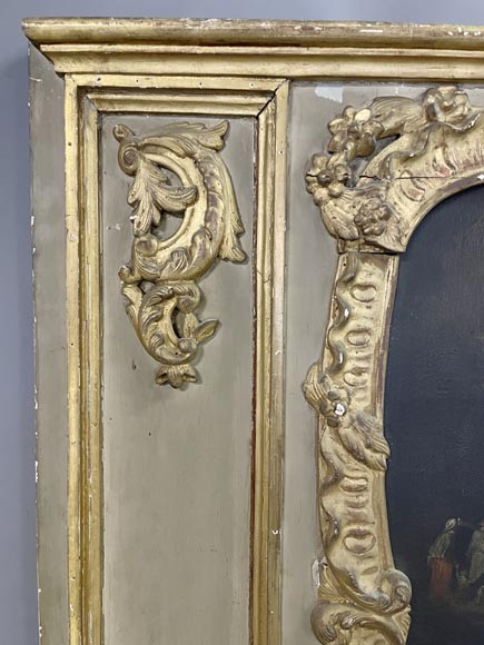 Trumeau d'époque Louis XV au paysage peint Trumeau d'époque Louis XV au paysage peint-2