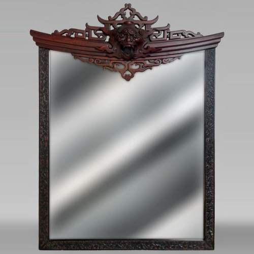 Gabriel VIARDOT (attr. à) - Trumeau japonisant à tête de démon