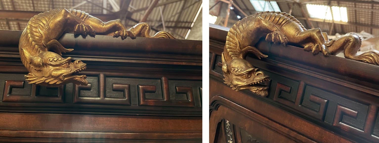 Gabriel VIARDOT, Meuble étagère à décor de dragon et marqueterie de nacre, vers 1880-1890 Gabriel VIARDOT, Meuble étagère à décor de dragon et marqueterie de nacre, vers 1880-1890-16