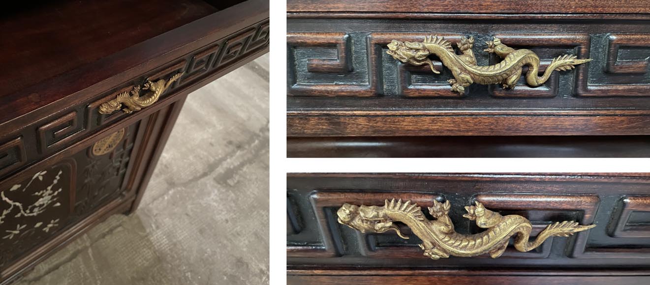 Gabriel VIARDOT, Meuble étagère à décor de dragon et marqueterie de nacre, vers 1880-1890 Gabriel VIARDOT, Meuble étagère à décor de dragon et marqueterie de nacre, vers 1880-1890-19