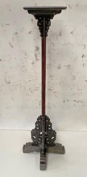 Sellette japonisante en bois noirci, fin du XIXe siècle Sellette japonisante en bois noirci, fin du XIXe siècle-1