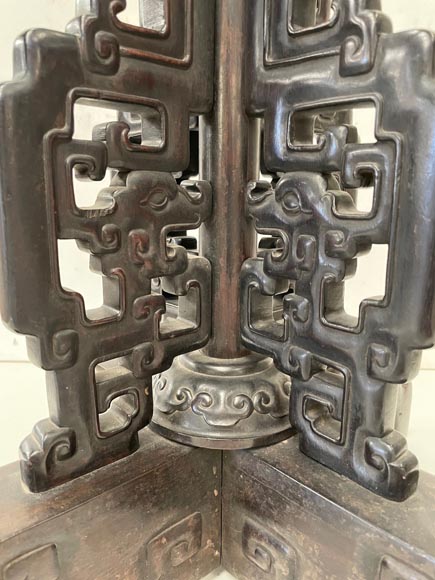 Sellette japonisante en bois noirci, fin du XIXe siècle Sellette japonisante en bois noirci, fin du XIXe siècle-5