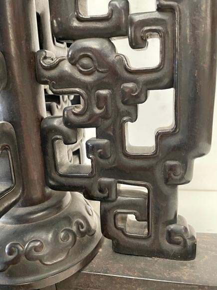 Sellette japonisante en bois noirci, fin du XIXe siècle Sellette japonisante en bois noirci, fin du XIXe siècle-6