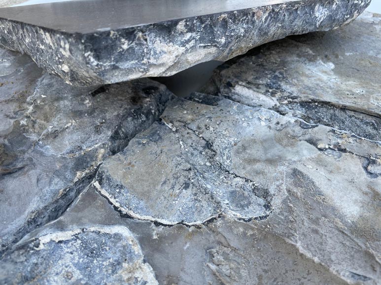 Important ensemble 280m² de dalles en pierre noire de soignies, XIXe siècle Important ensemble 280m² de dalles en pierre noire de soignies, XIXe siècle-5