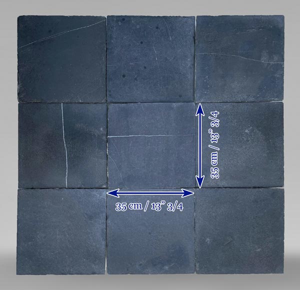 Important ensemble 280m² de dalles en pierre noire de soignies, XIXe siècle Important ensemble 280m² de dalles en pierre noire de soignies, XIXe siècle-16